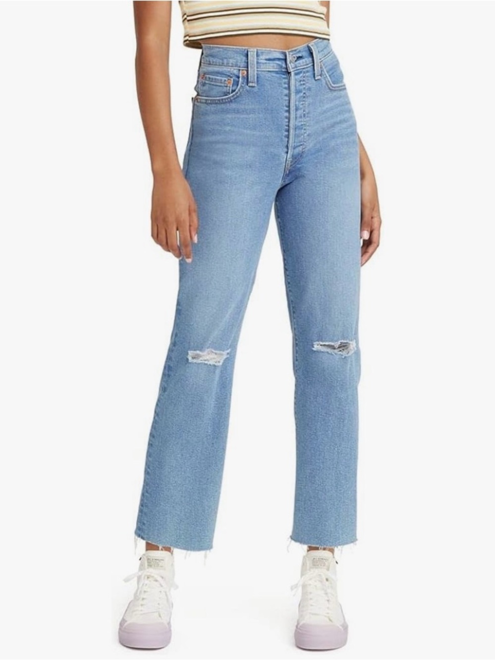 Women Levi Blue Denim Jeans ribcage straight ankle size 31